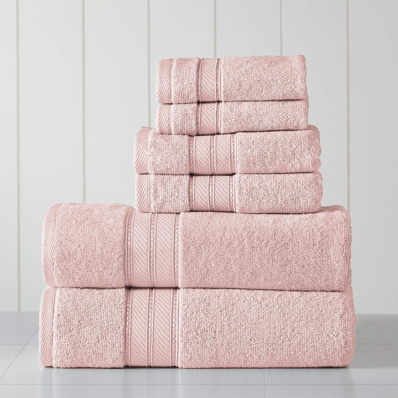 Modern Threads - Spun Loft 18-Piece 100% Combed Cotton Towel Set - Bath Towels, Hand Towels, & Washcloths - Super Absorbent & Quick Dry - 600 GSM - Soft & Plush, Blush - Image 1